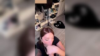Katiana Kay Nike Store Manager Doggy And Licks Bwc While She Works
