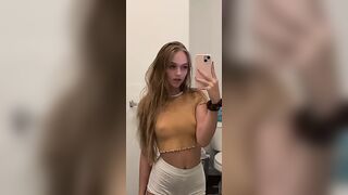 Norissa Valdez Seethrough Nips In Brown Top