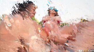 Girthmasterr W Kira Noir And Miss Lexa Fucked Outdoor In Pool