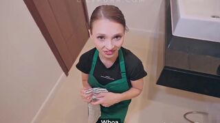 Lily Cute Gets Ravished In Starbucks Staff Bathroom After Coffee Mishap