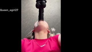 Queen Egirl Rides A Thrusting Fuck Machine
